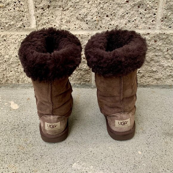 UGG AUSTRALIA Classic Tall Shearling Boots Kids 3 Euro 33 11" Chocolate Brown - Picture 4 of 11